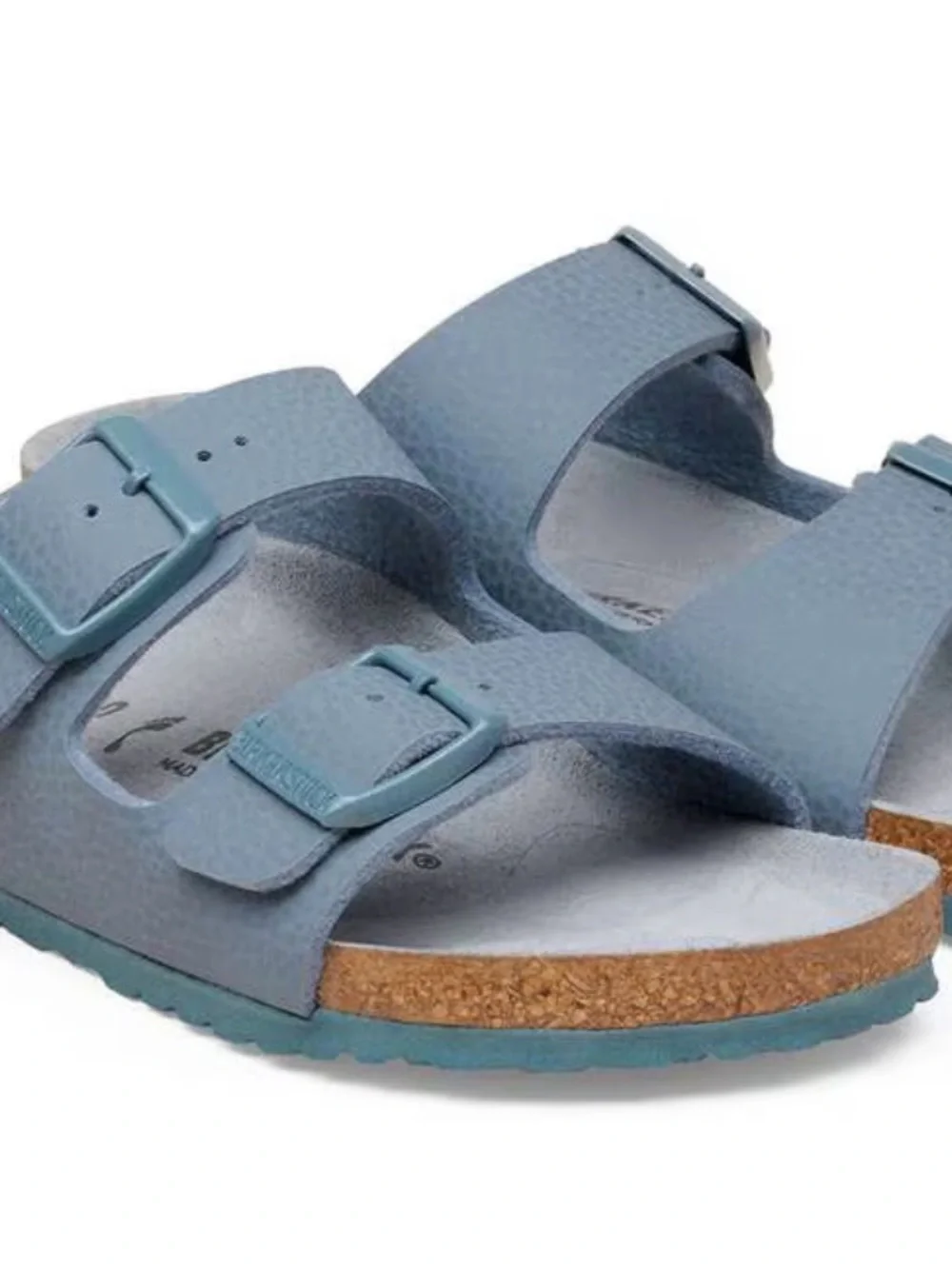 Birkenstock Kids Two-Strap Light Blue Cork Footbed Sandals Sz 34(big kids 3/3.5)
